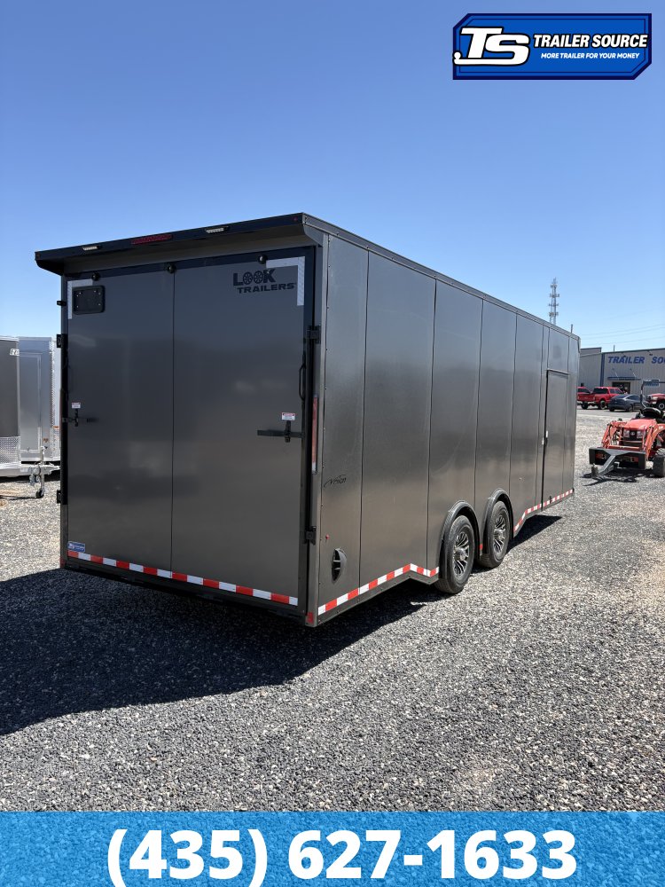 8.5x26 Look Vision Circuit Edition Enclosed Race Car Hauler Trailer - 7'6" Interior - 14K GVWR - .080 PolyCor, Black Out Package