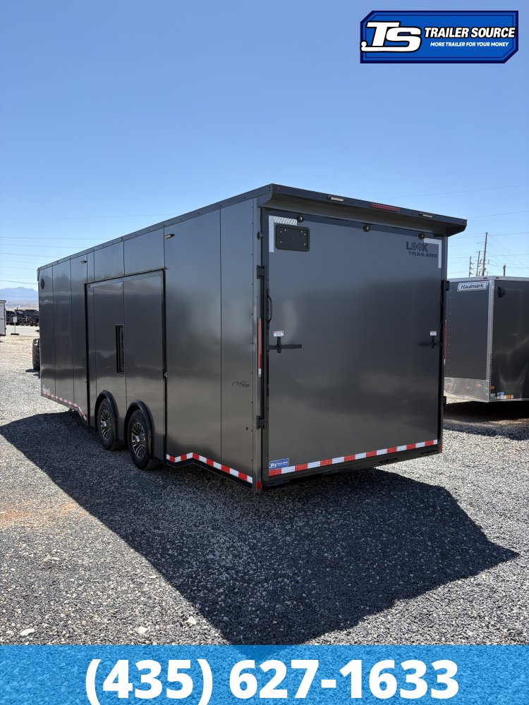 8.5x26 Look Vision Circuit Edition Enclosed Race Car Hauler Trailer - 7'6" Interior - 14K GVWR - .080 PolyCor, Black Out Package