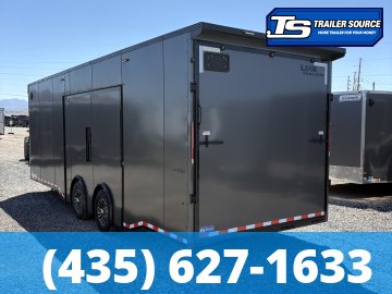 8.5x26 Look Vision Circuit Edition Enclosed Race Car Hauler Trailer - 7'6" Interior - 14K GVWR - .080 PolyCor, Black Out Package