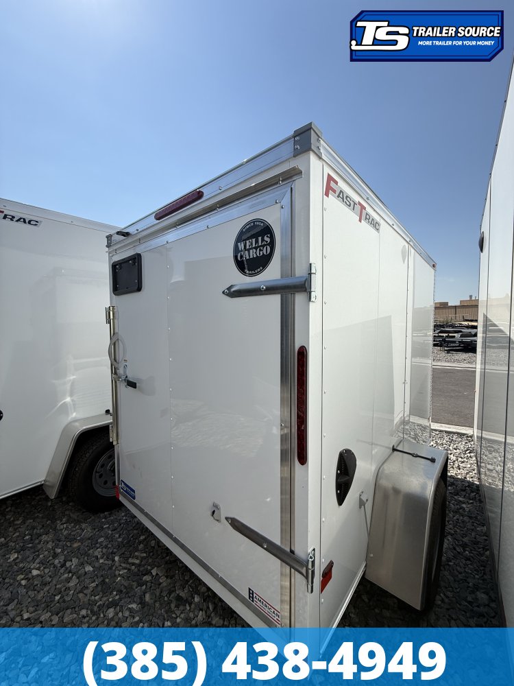 5x8 Wells Cargo Fast Trac Deluxe Enclosed Cargo Trailer - 5'6" Interior - 3.5K GVWR - .080 PolyCor, Rear Swing Door