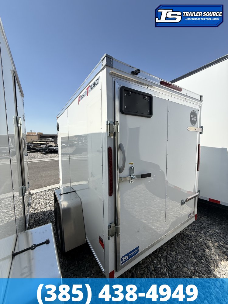 5x8 Wells Cargo Fast Trac Deluxe Enclosed Cargo Trailer - 5'6" Interior - 3.5K GVWR - .080 PolyCor, Rear Swing Door
