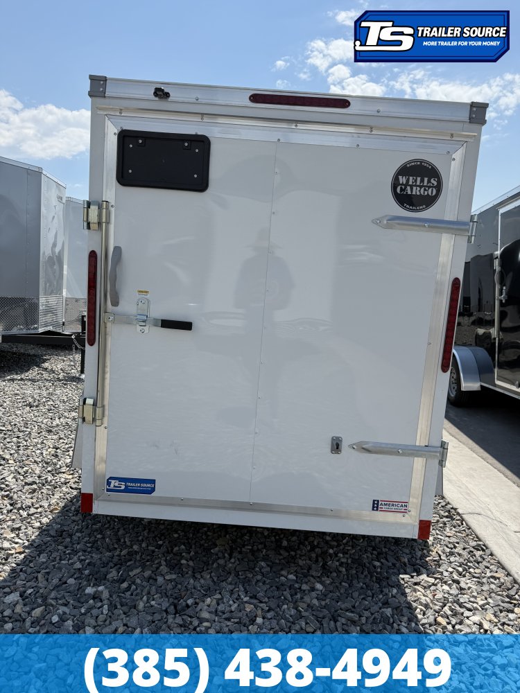 5x8 Wells Cargo Fast Trac Deluxe Enclosed Cargo Trailer - 5'6" Interior - 3.5K GVWR - .080 PolyCor, Rear Swing Door
