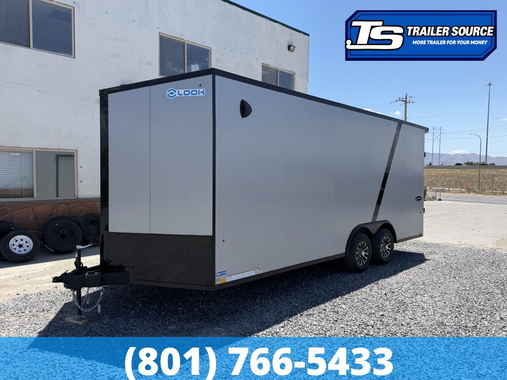 8.5x20 Look Element Elite Enclosed Car Hauler Trailer - 10K GVWR - .080 PolyCor, Alloy Wheels, Black Out Package, Finished Interior, Rear Spoiler w/ Load Lights, Rubber Coin Floor