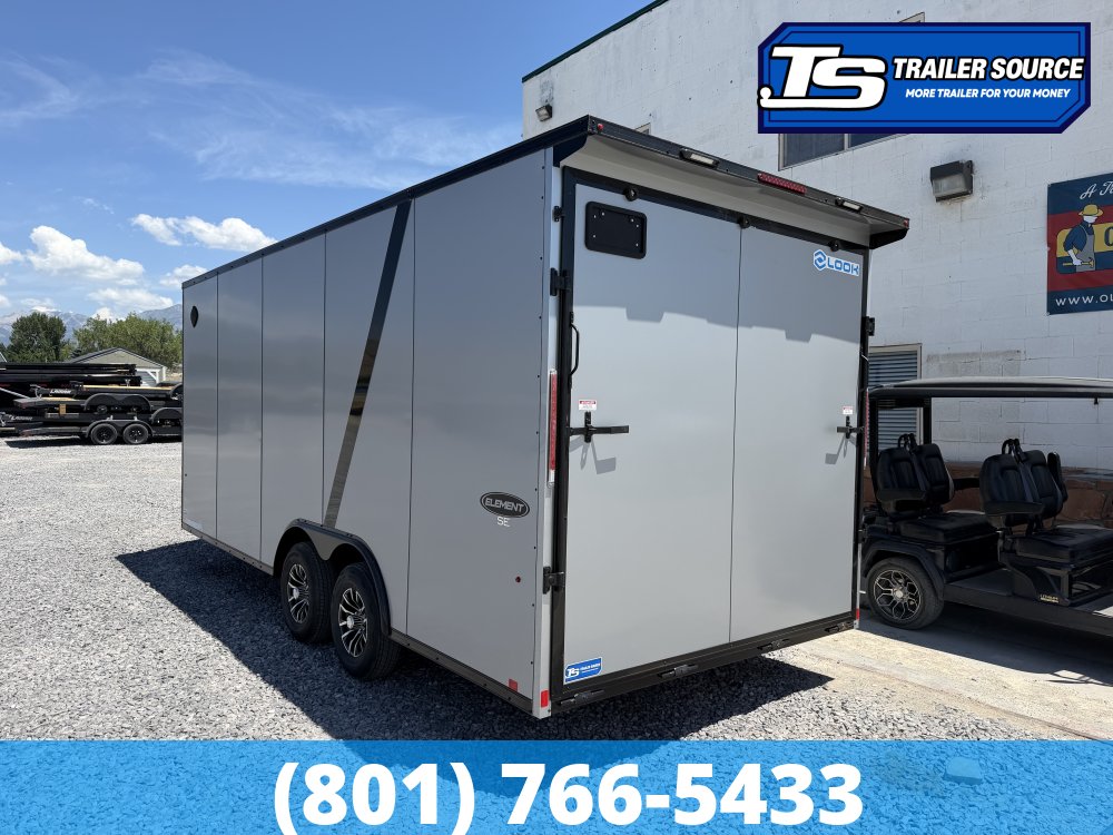 8.5x20 Look Element Elite Enclosed Car Hauler Trailer - 10K GVWR - .080 PolyCor, Alloy Wheels, Black Out Package, Finished Interior, Rear Spoiler w/ Load Lights, Rubber Coin Floor