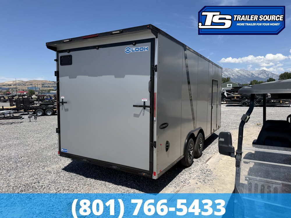 8.5x20 Look Element Elite Enclosed Car Hauler Trailer - 10K GVWR - .080 PolyCor, Alloy Wheels, Black Out Package, Finished Interior, Rear Spoiler w/ Load Lights, Rubber Coin Floor