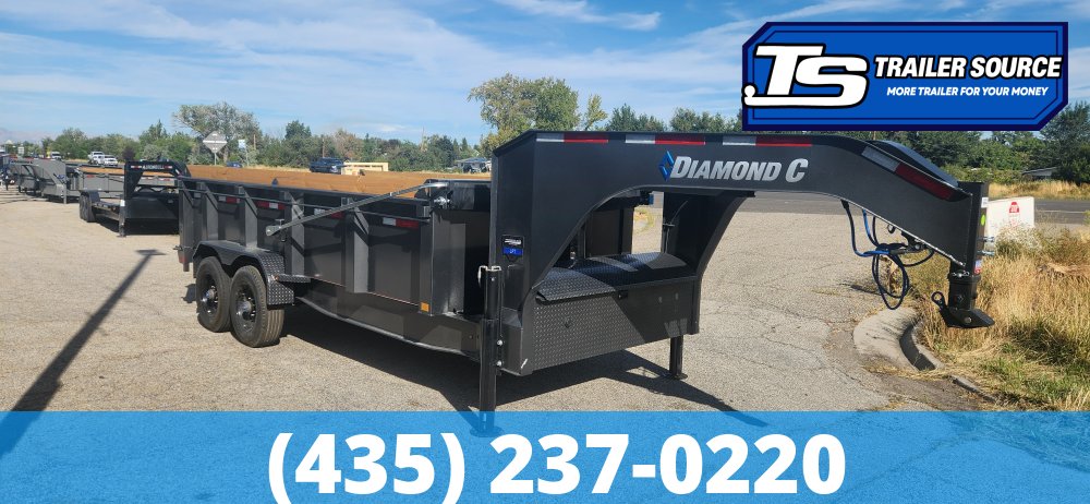 7x16 Diamond C LPT-GN 210 Gooseneck Dump Trailer - 32" Sides - 23K GVWR - 5 Stage Telescopic, ABS Brakes, Board Brackets, Hydraulic Jack(s), Torsion Axles