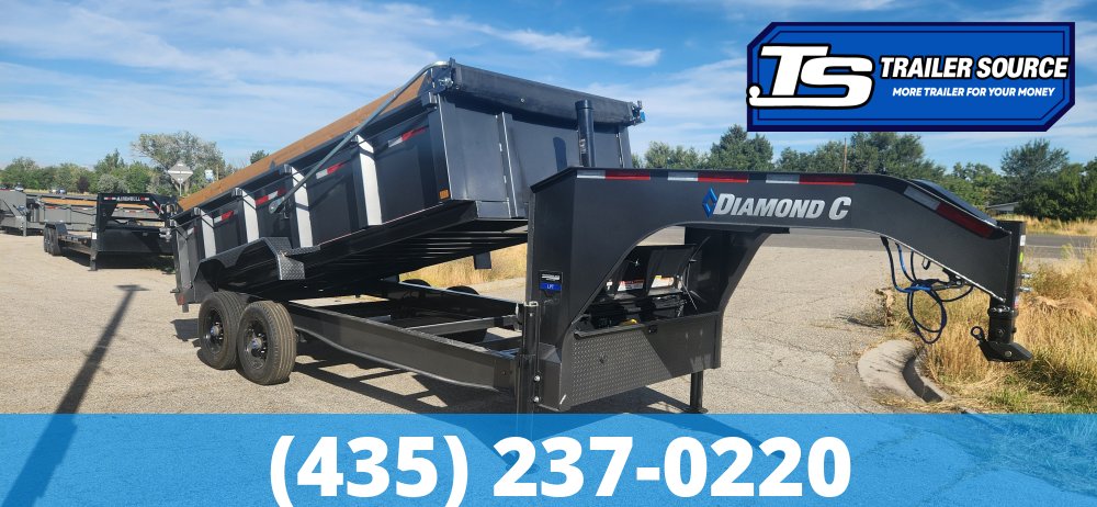 7x16 Diamond C LPT-GN 210 Gooseneck Dump Trailer - 32" Sides - 23K GVWR - 5 Stage Telescopic, ABS Brakes, Board Brackets, Hydraulic Jack(s), Torsion Axles