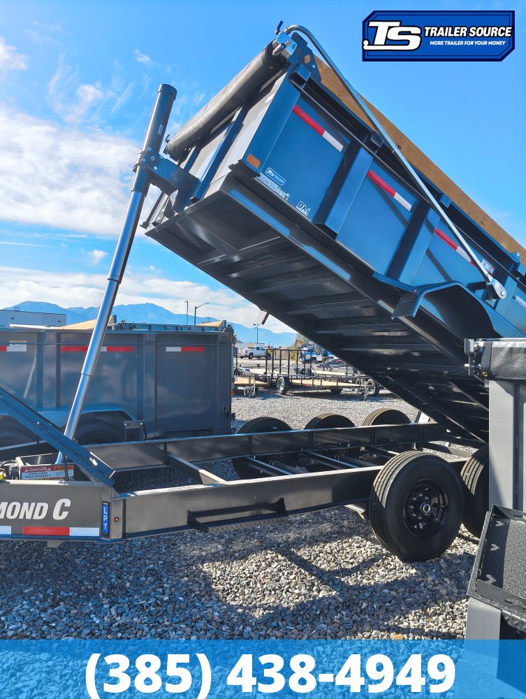7x16 Diamond C LPT 307 Dump Trailer - 32" Sides - 24K GVWR - 14 Ply Tires, ABS Brakes, Board Brackets, Long Arm Tarp