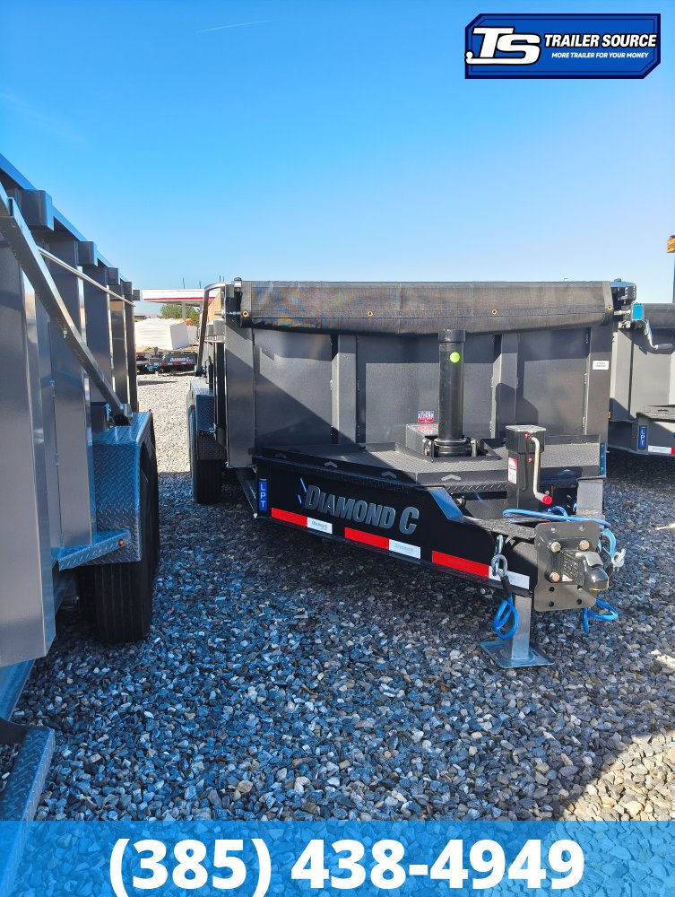 7x16 Diamond C LPT 307 Dump Trailer - 32" Sides - 24K GVWR - 14 Ply Tires, ABS Brakes, Board Brackets, Long Arm Tarp