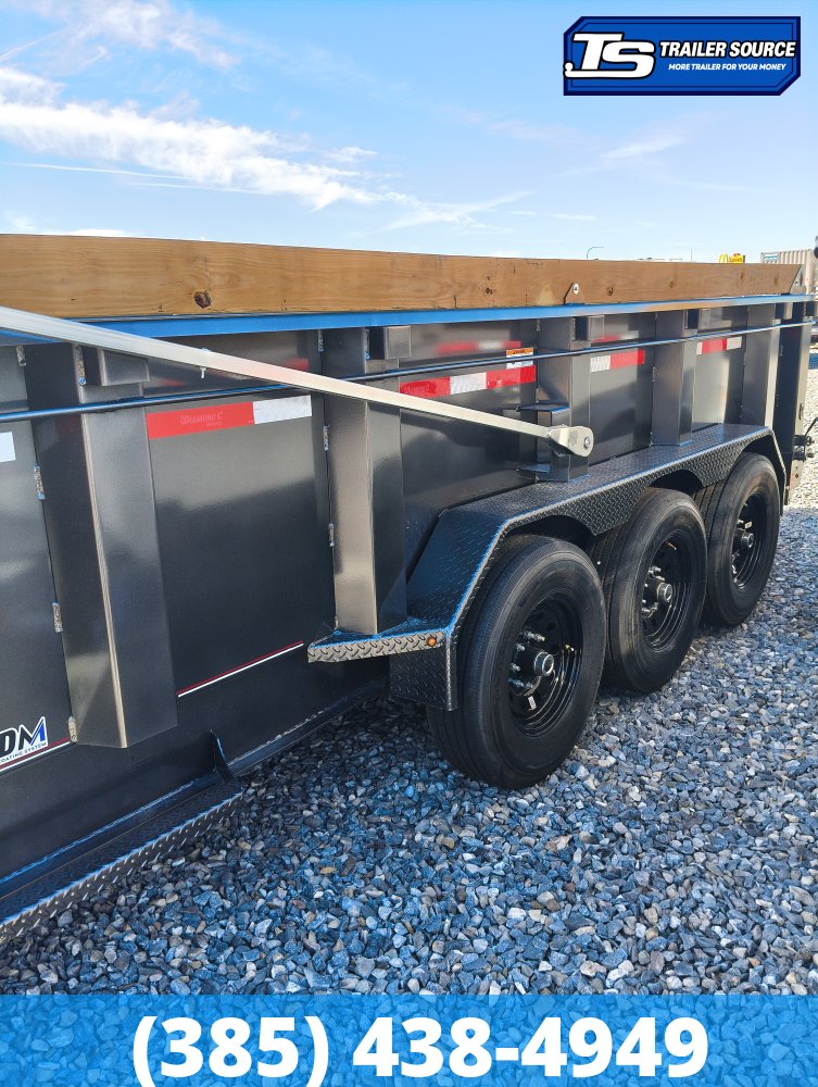7x16 Diamond C LPT 307 Dump Trailer - 32" Sides - 24K GVWR - 14 Ply Tires, ABS Brakes, Board Brackets, Long Arm Tarp
