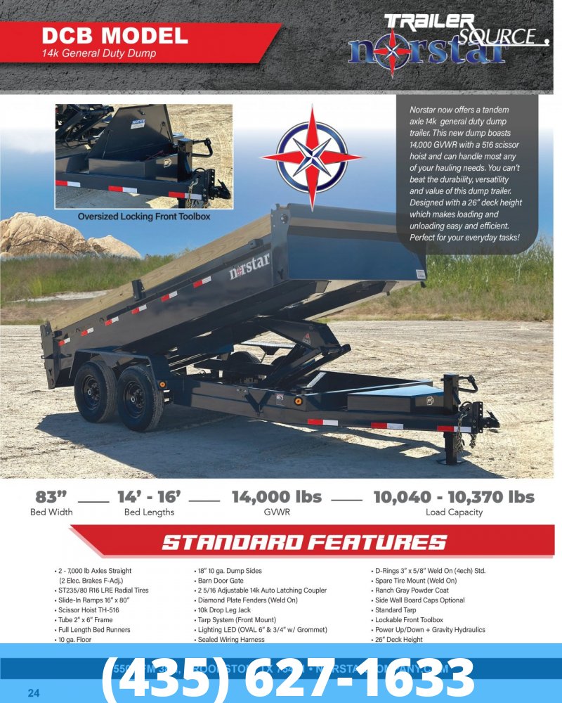 KSL 7x14 Iron Bull DCB 14K Dump Trailer