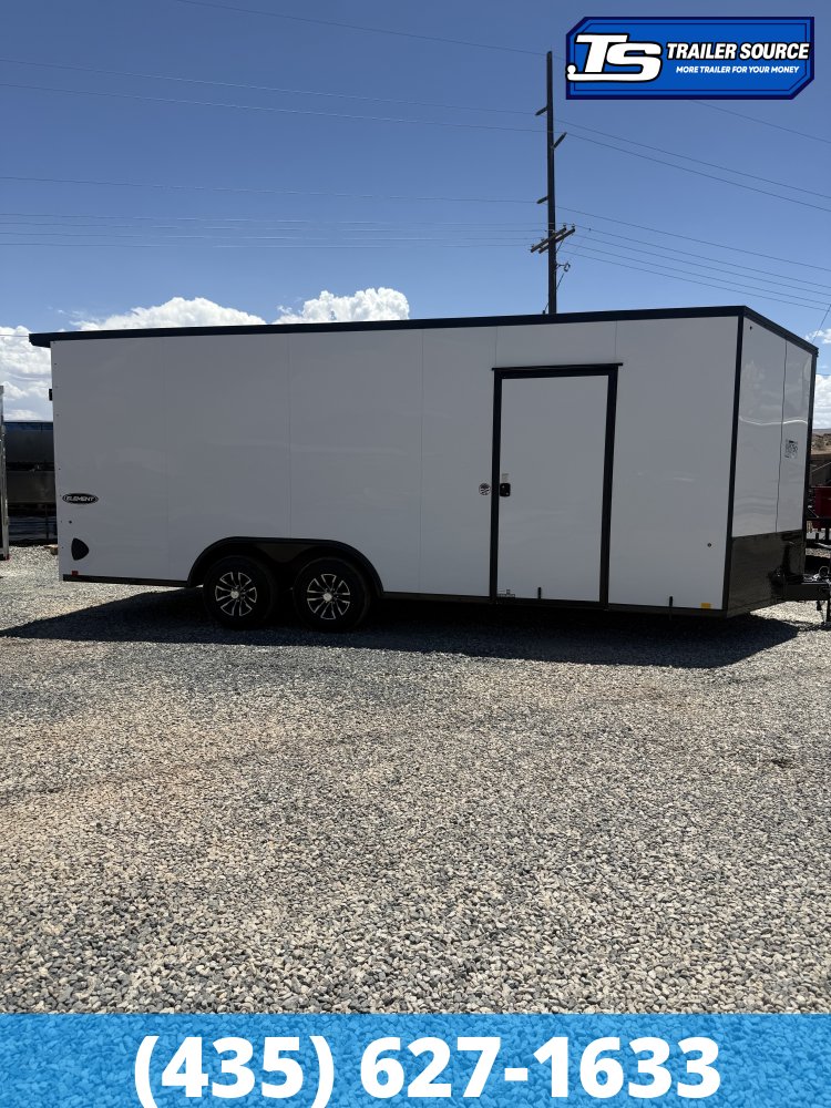 8.5x20 Look Element SE Enclosed Cargo Trailer - 7'0" Interior - 10K GVWR - .080 PolyCor, Alloy Wheels, Black Out Package, Rear Spoiler w/ Load Lights, Rubber Coin Floor, Vinyl Ceil