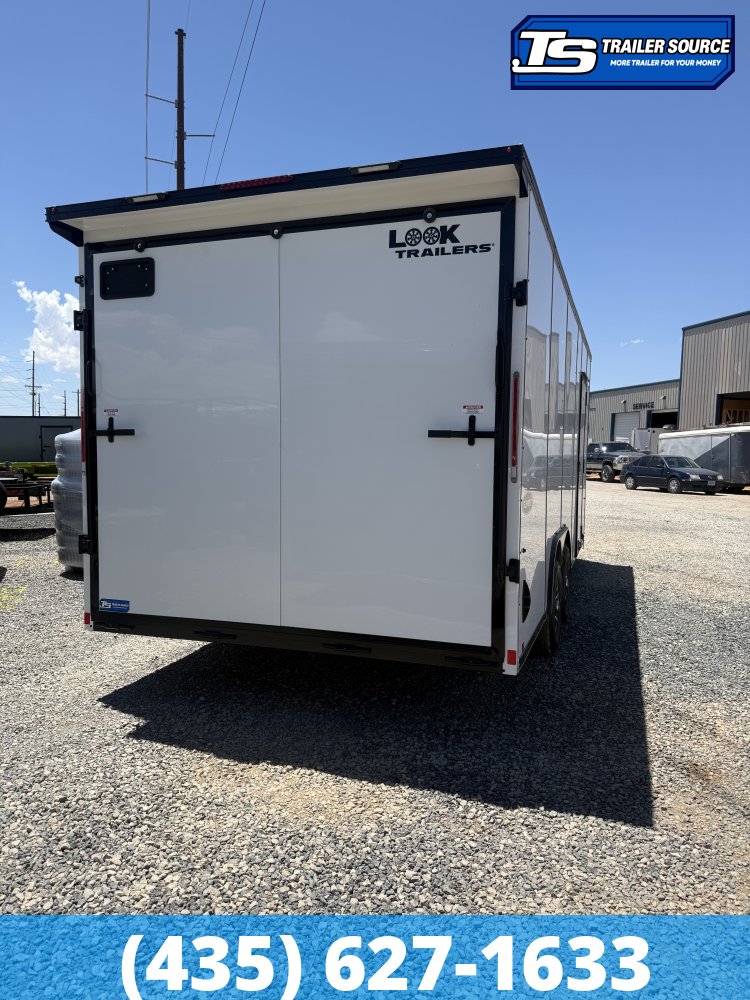 8.5x20 Look Element SE Enclosed Cargo Trailer - 7'0" Interior - 10K GVWR - .080 PolyCor, Alloy Wheels, Black Out Package, Rear Spoiler w/ Load Lights, Rubber Coin Floor, Vinyl Ceil