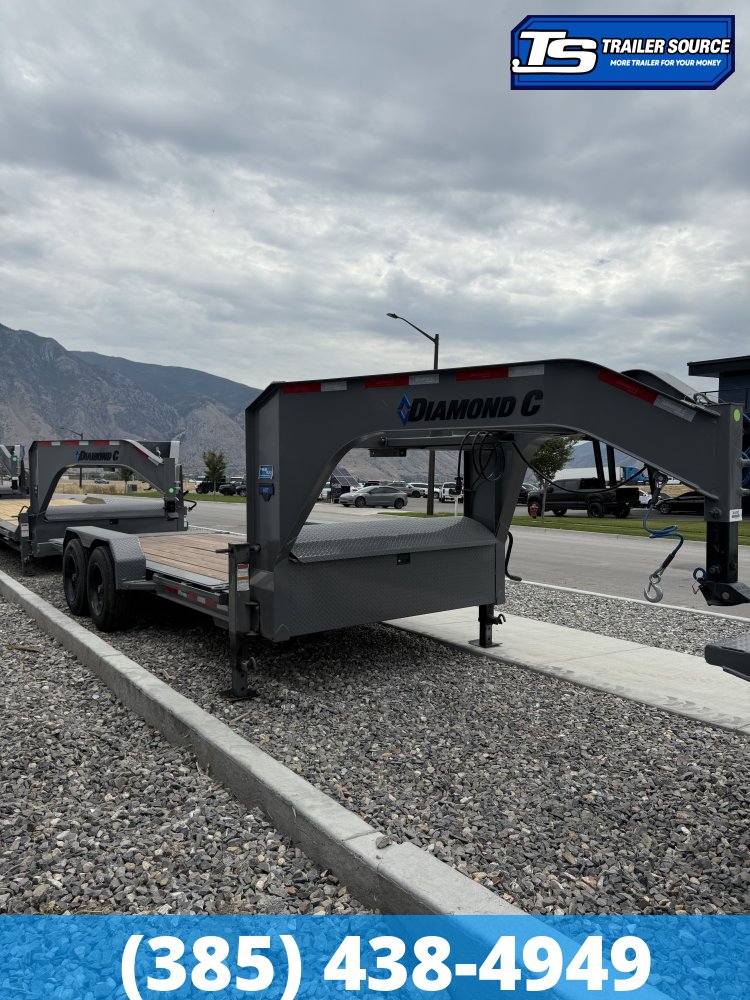 8.5x18 Diamond C HDT-GN 208 Tilt Trailer - 18K GVWR - 18 Ply Tires, Dual Jacks, Engineered Neck, Gooseneck, Stationary Bed