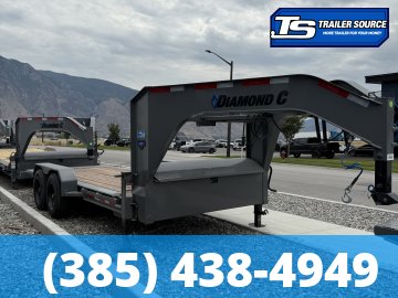 8.5x18 Diamond C HDT-GN 208 Tilt Trailer - 18K GVWR - 18 Ply Tires, Dual Jacks, Engineered Neck, Gooseneck, Stationary Bed
