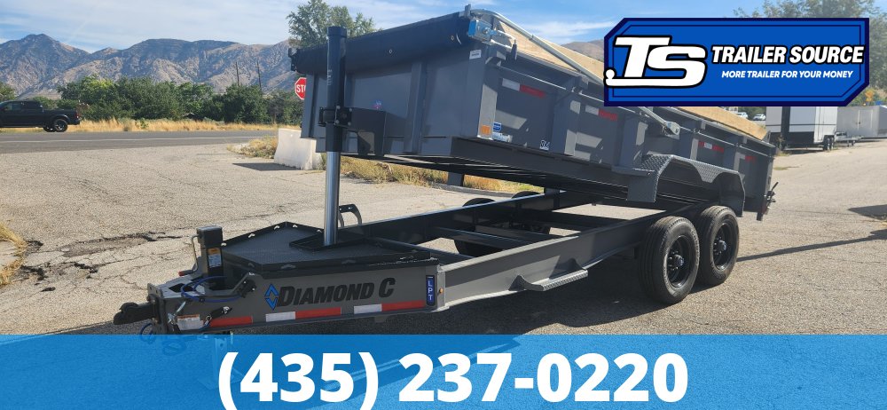 7x16 Diamond C LPT 210 Dump Trailer - 24" Sides - 23K GVWR - 5 Stage Telescopic, ABS Brakes, Board Brackets, Torsion Axles