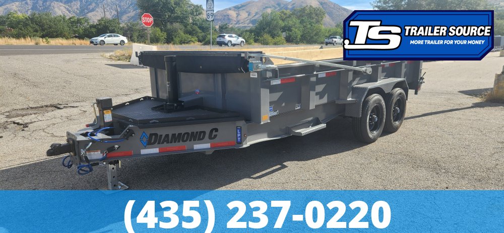 7x16 Diamond C LPT 210 Dump Trailer - 24" Sides - 23K GVWR - 5 Stage Telescopic, ABS Brakes, Board Brackets, Torsion Axles