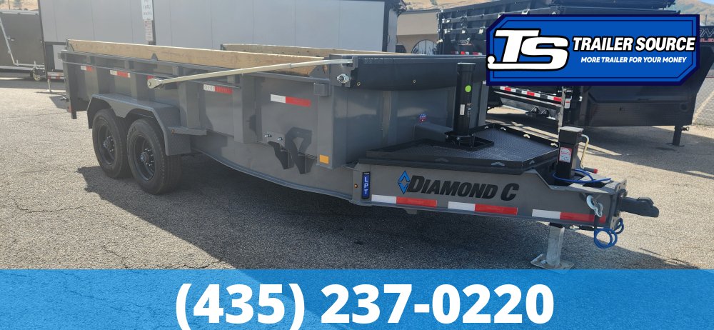 7x16 Diamond C LPT 210 Dump Trailer - 24" Sides - 23K GVWR - 5 Stage Telescopic, ABS Brakes, Board Brackets, Torsion Axles