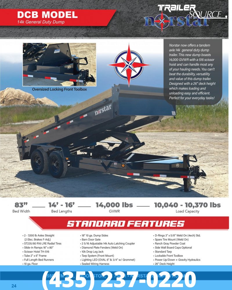 KSL 7x14 Iron Bull DCB 14K Dump Trailer