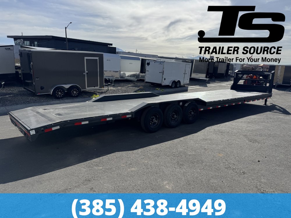 8.5x40 Lamar H8 Gooseneck Wide Body w/ Drive Over Fenders Equipment Trailer - 21K GVWR - 16" Cross Member Upgrade, Full Steel Floor