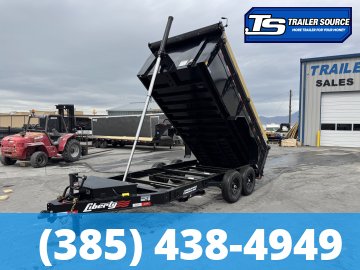 7x14 Liberty LD Dump Trailer - 40" Sides - 15.4K GVWR - 7 Gauge Floor, Fork Holders