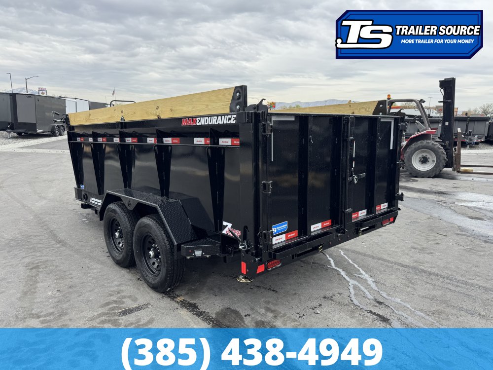 7x14 Liberty LD Dump Trailer - 40" Sides - 15.4K GVWR - 7 Gauge Floor, Fork Holders