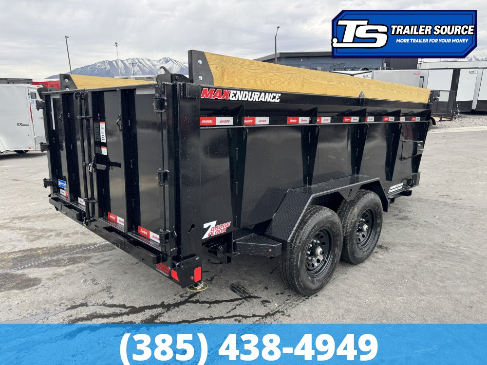 7x14 Liberty LD Dump Trailer - 40" Sides - 15.4K GVWR - 7 Gauge Floor, Fork Holders