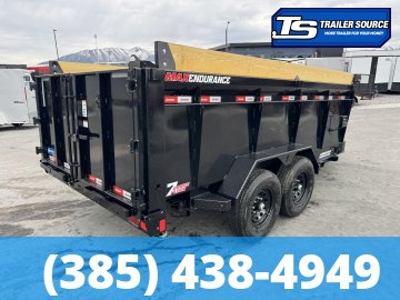 7x14 Liberty LD Dump Trailer - 40" Sides - 15.4K GVWR - 7 Gauge Floor, Fork Holders