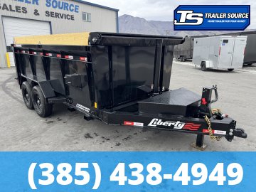 7x14 Liberty LD Dump Trailer - 40" Sides - 15.4K GVWR - 7 Gauge Floor, Fork Holders