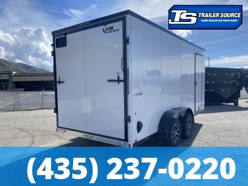 7x16 Look Vision Aluminum Enclosed Car Hauler Trailer - 7'6" Interior - 7K GVWR - Alloy Wheels, Black Out Package