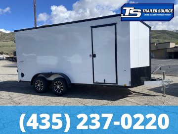 7x16 Look Vision Aluminum Enclosed Car Hauler Trailer - 7'6" Interior - 7K GVWR - Alloy Wheels, Black Out Package