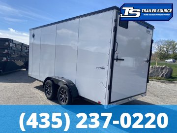 7x16 Look Vision Aluminum Enclosed Car Hauler Trailer - 7'6" Interior - 7K GVWR - Alloy Wheels, Black Out Package