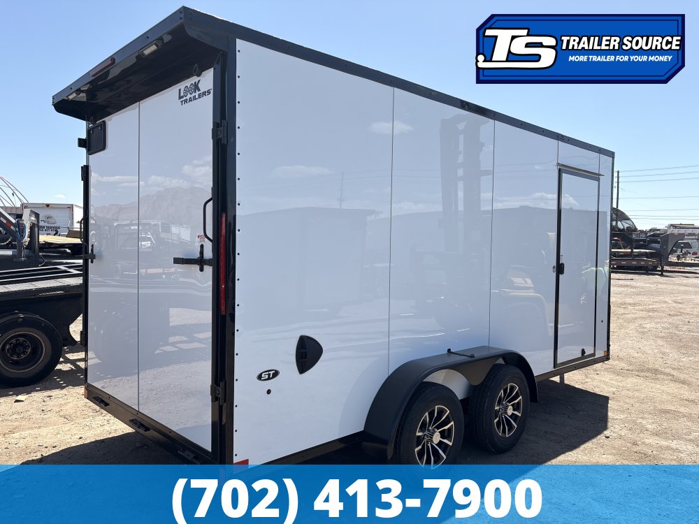 7x16 Look ST DLX Enclosed Cargo Trailer - 7'0" Interior - 7K GVWR - .080 PolyCor, 16" Cross Member Upgrade, Alloy Wheels, Black Out Package