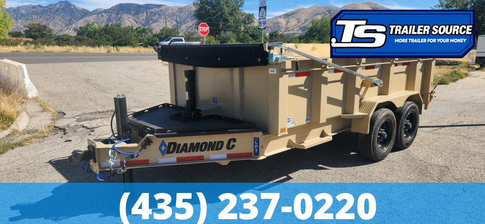 7x14 Diamond C LPT 210 Dump Trailer - 32" Sides - 23K GVWR - 5 Stage Telescopic, ABS Brakes, Board Brackets, Hydraulic Jack(s), Torsion Axles