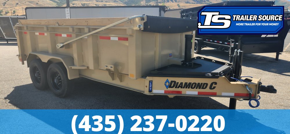 7x14 Diamond C LPT 210 Dump Trailer - 32" Sides - 23K GVWR - 5 Stage Telescopic, ABS Brakes, Board Brackets, Hydraulic Jack(s), Torsion Axles