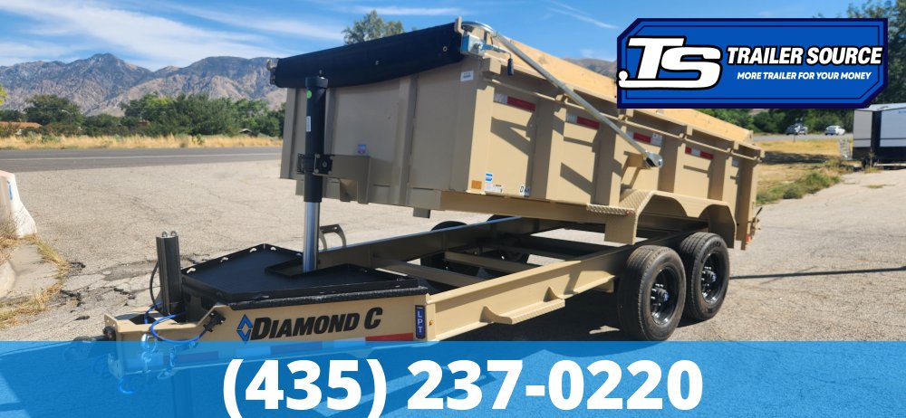 7x14 Diamond C LPT 210 Dump Trailer - 32" Sides - 23K GVWR - 5 Stage Telescopic, ABS Brakes, Board Brackets, Hydraulic Jack(s), Torsion Axles