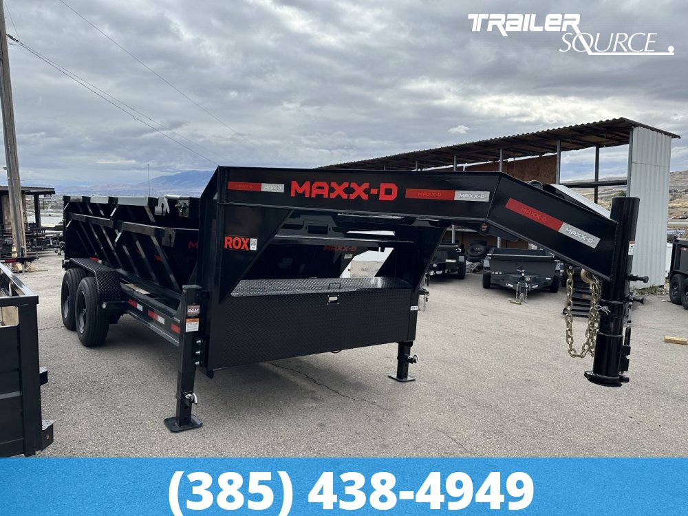 7x14 Maxx-D ROX Bumper Pull Roll Off Roll Off Dumpster Gooseneck 17.5K Utility