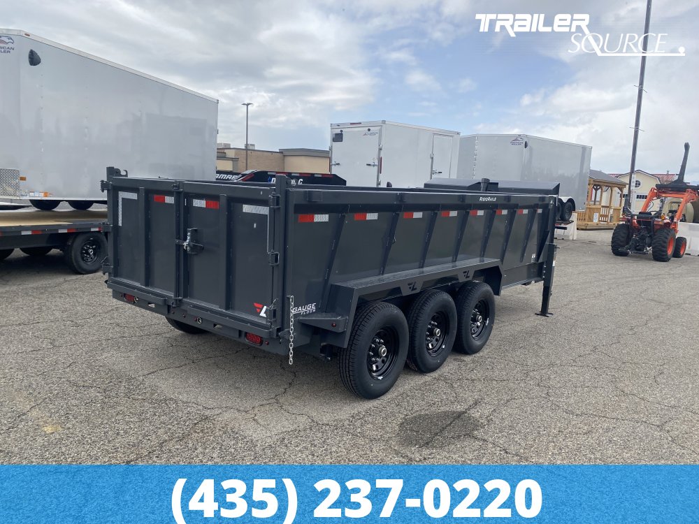 7x16 Lamar DT Telescoping Gooseneck Dump 36" Sides 21K Dump Trailer