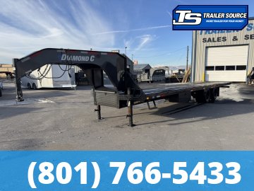 8.5x32 Diamond C FMAX-HDT 210 Gooseneck Hydraulic Dovetail Equipment Trailer -  25K GVWR - 14 Ply Tires, Hydraulic Dove Tail, Rub Rail, Winch Plate