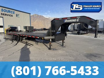 8.5x32 Diamond C FMAX-HDT 210 Gooseneck Hydraulic Dovetail Equipment Trailer -  25K GVWR - 14 Ply Tires, Hydraulic Dove Tail, Rub Rail, Winch Plate