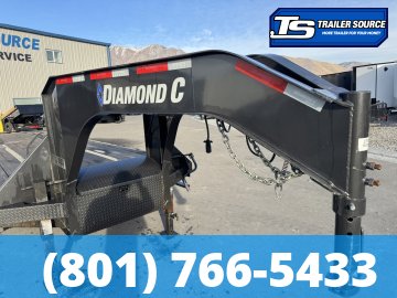 8.5x32 Diamond C FMAX-HDT 210 Gooseneck Hydraulic Dovetail Equipment Trailer -  25K GVWR - 14 Ply Tires, Hydraulic Dove Tail, Rub Rail, Winch Plate