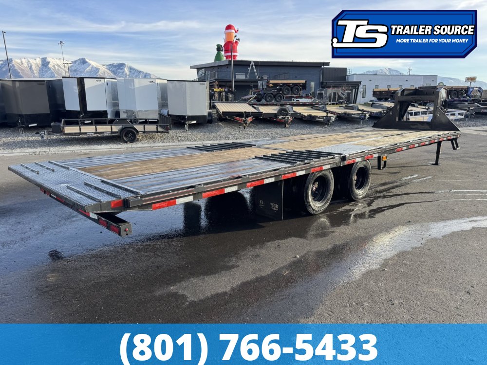8.5x32 Diamond C FMAX-HDT 210 Gooseneck Hydraulic Dovetail Equipment Trailer -  25K GVWR - 14 Ply Tires, Hydraulic Dove Tail, Rub Rail, Winch Plate