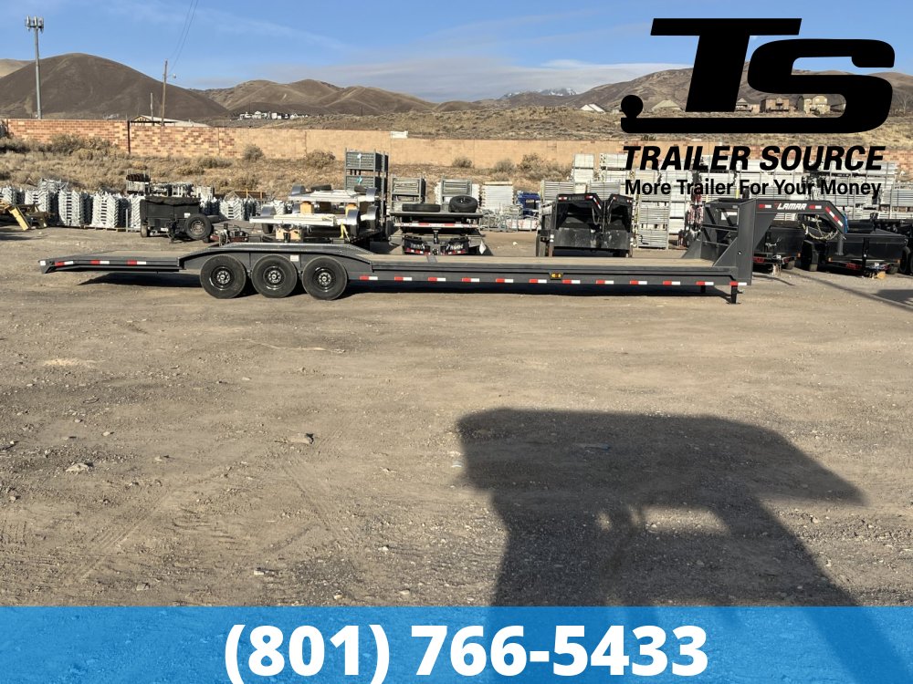8.5x40 Lamar H8 Gooseneck Wide Body w/ Drive Over Fenders Equipment Trailer - 21K GVWR -