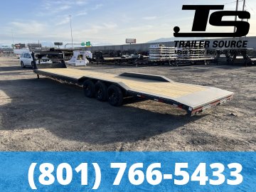 8.5x40 Lamar H8 Gooseneck Wide Body w/ Drive Over Fenders Equipment Trailer - 21K GVWR -