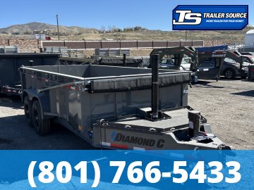 7x14 Diamond C LPT 207 Dump Trailer - 32" Sides - 15.5K GVWR - 14 Ply Tires, Long Arm Tarp