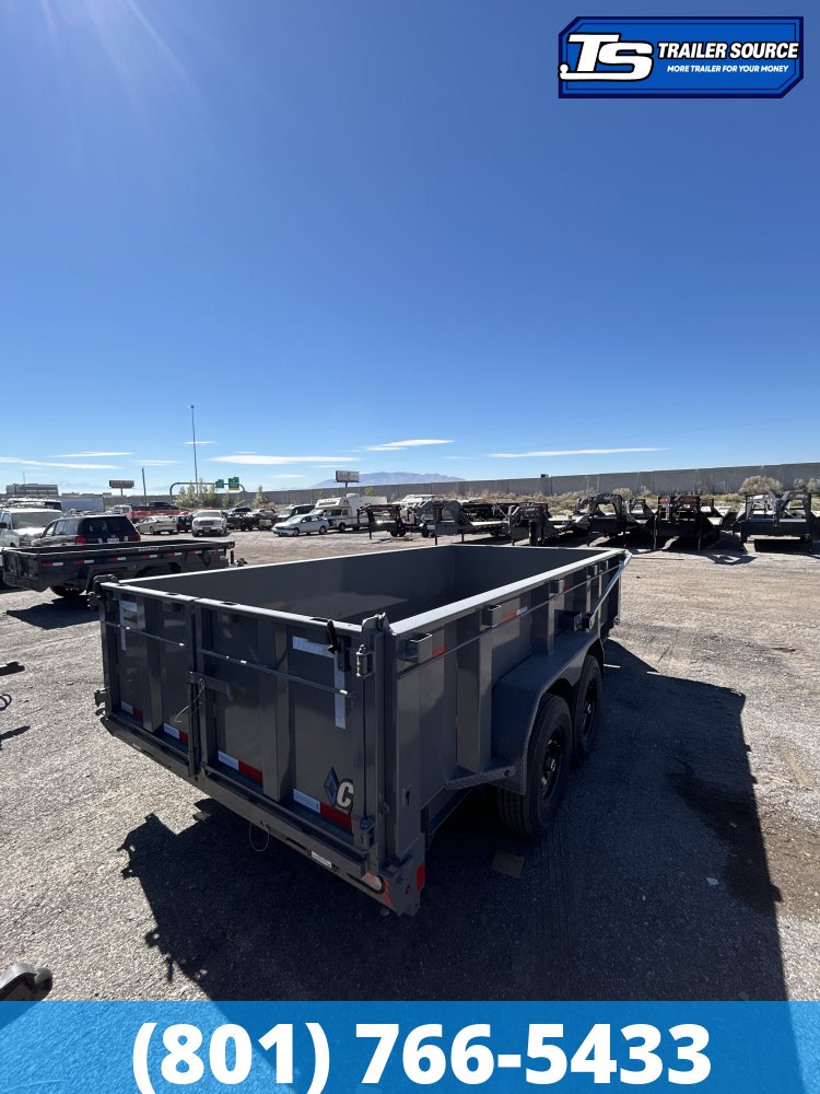 7x14 Diamond C LPT 207 Dump Trailer - 32" Sides - 15.5K GVWR - 14 Ply Tires, Long Arm Tarp
