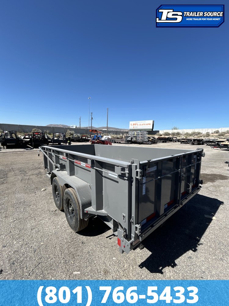 7x14 Diamond C LPT 207 Dump Trailer - 32" Sides - 15.5K GVWR - 14 Ply Tires, Long Arm Tarp