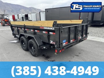 7x14 Liberty LD Dump Trailer - 32" Sides - 15.4K GVWR - 7 Gauge Floor, Board Brackets, Fork Holders