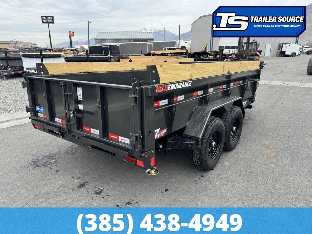7x14 Liberty LD Dump Trailer - 32" Sides - 15.4K GVWR - 7 Gauge Floor, Board Brackets, Fork Holders