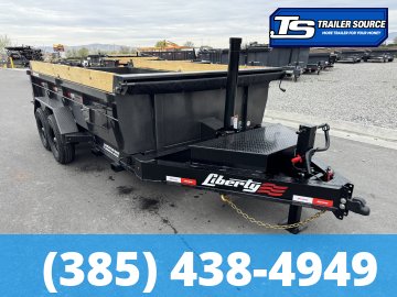 7x14 Liberty LD Dump Trailer - 32" Sides - 15.4K GVWR - 7 Gauge Floor, Board Brackets, Fork Holders